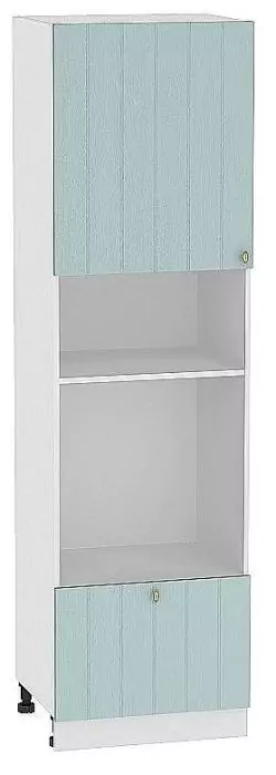 Шкаф пенал под бытовую технику с 1-ой дверцей и ящиком Прованс 606 (для шкафов высотой 720) Голубой/Белый