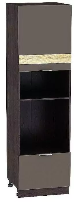 Шкаф пенал под бытовую технику с 1-ой дверцей и ящиком Терра 606Н DR (для шкафов высотой 920) Смоки Софт/Венге