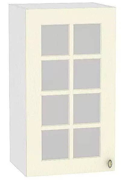 Шкаф верхний с 1-ой остекленной дверцей Прованс 920х400 Ваниль/Белый