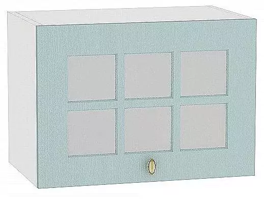 Шкаф верхний горизонтальный остекленный Прованс 500 Голубой/Белый