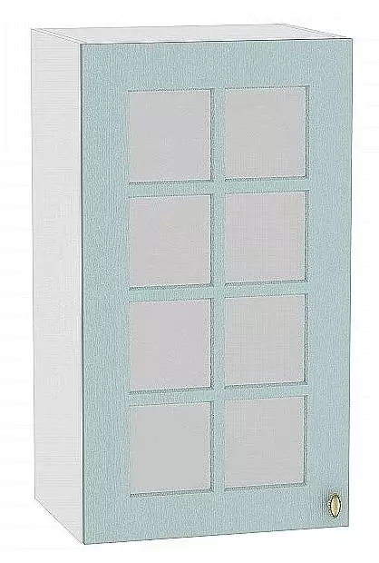 Шкаф верхний с 1-ой остекленной дверцей Прованс 720х400 Голубой/Белый