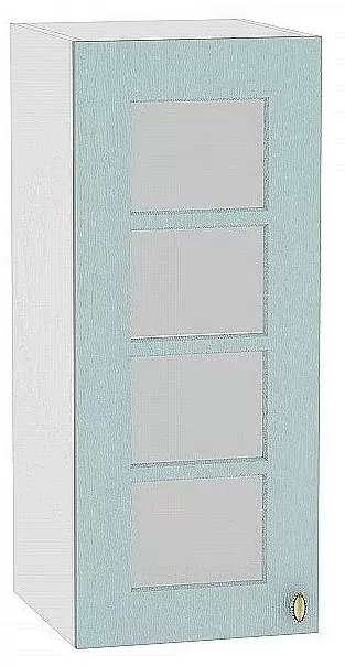 Шкаф верхний с 1-ой остекленной дверцей Прованс 920х300 Голубой/Белый