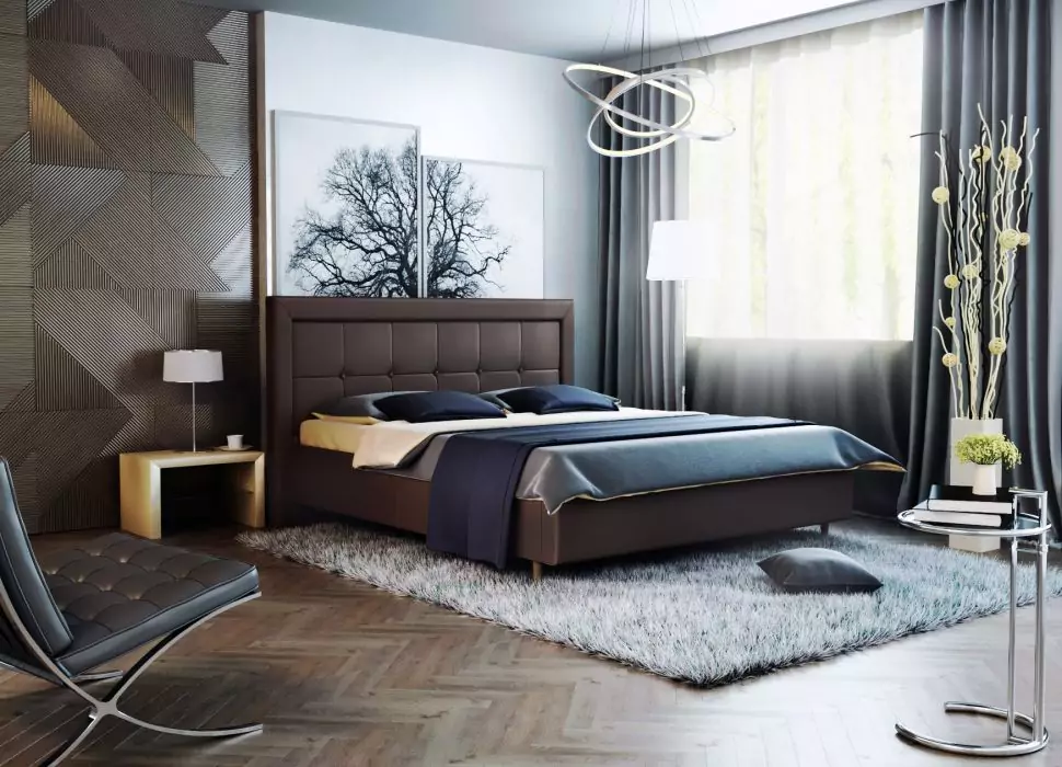 Кровать двуспальная Афина с подъемным механизмом дизайн 11