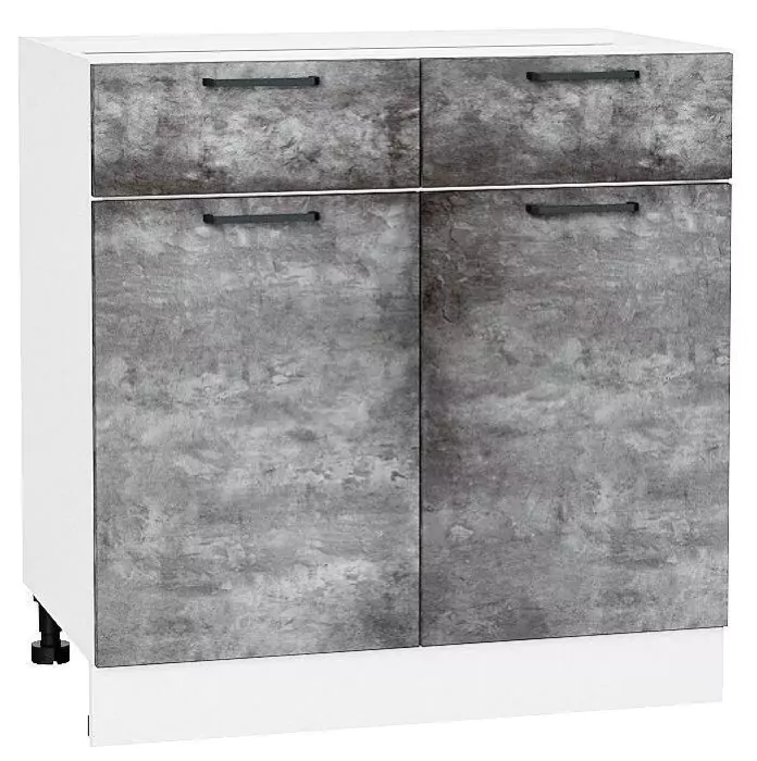 Шкаф нижний с 2-мя дверцами и 2-мя ящиками Флэт Temple Stone 2S/Белый