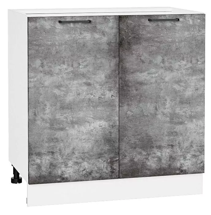 Шкаф нижний с 2-мя дверцами Флэт 800 Temple Stone 2S/Белый