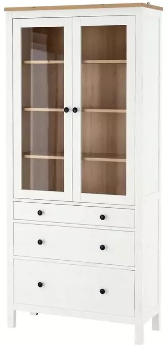 Шкаф-витрина с 3 ящиками HEMNES дизайн 3