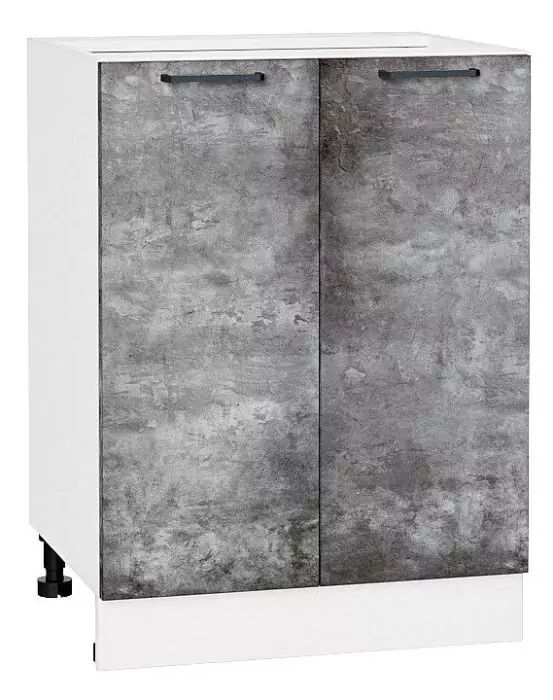 Шкаф нижний с 2-мя дверцами Флэт 600 Temple Stone 2S/Белый