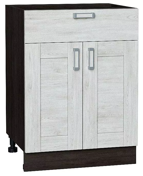 Шкаф нижний с 2-мя дверцами и ящиком Лофт Nordic Oak/Венге