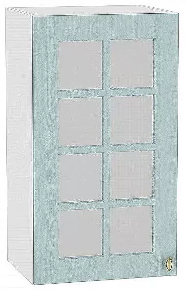 Шкаф верхний с 1-ой остекленной дверцей Прованс 920х400 Голубой/Белый