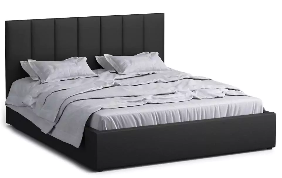 Кровать двуспальная Афина 3 160 с ПМ черная с Матрасом Divano Basic независимые пружины (НПБ)