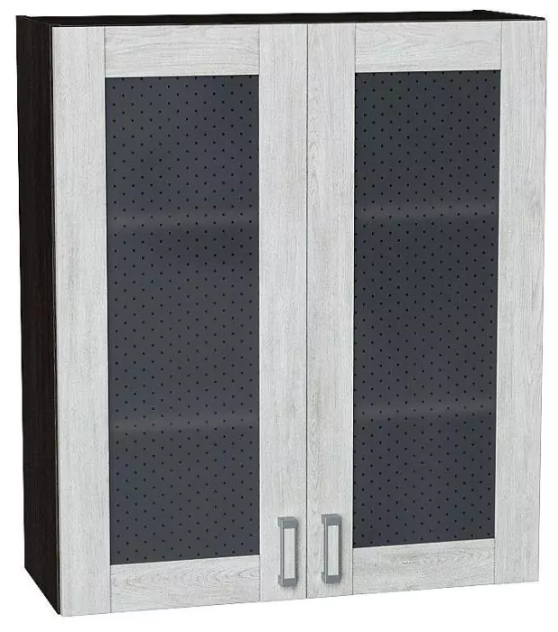 Шкаф верхний с 2-мя остекленными дверцами Лофт 920х800 Nordic Oak/Венге