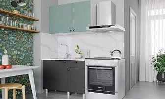 Кухня Деми 1.0 м (графит/сумеречный голубой)
