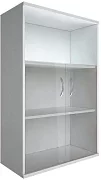 Шкаф средний широкий 2 низкие двери стекло Riva