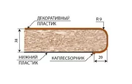 Столешница 38 мм Мрамор белый 0.36 м (правая) Белый 