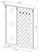 Вешалка с зеркалом Б5.7-2 дизайн 2 Коричневый 