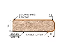 Столешница 38 мм Мрамор белый 0.3 м (правая) Белый 