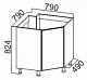 Стол-рабочий 850 угловой под мойку Модерн, 