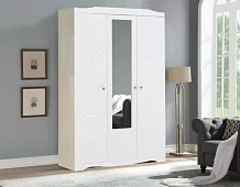 Шкаф трехстворчатый Флора РГН Белый 