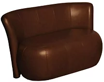 Кожаный Прямой диван Нунки Без механизма Коричневый