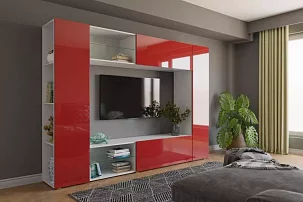 Стенка Некст 2 Купертино красный МДФ