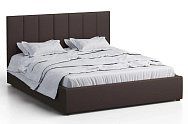 Кровать двуспальная Афина 3 180 с ПМ экокожа коричневая